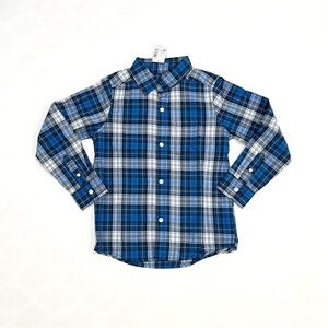 NWT Children's Place Boys Pacific Blue Plaid Button Down Shirt